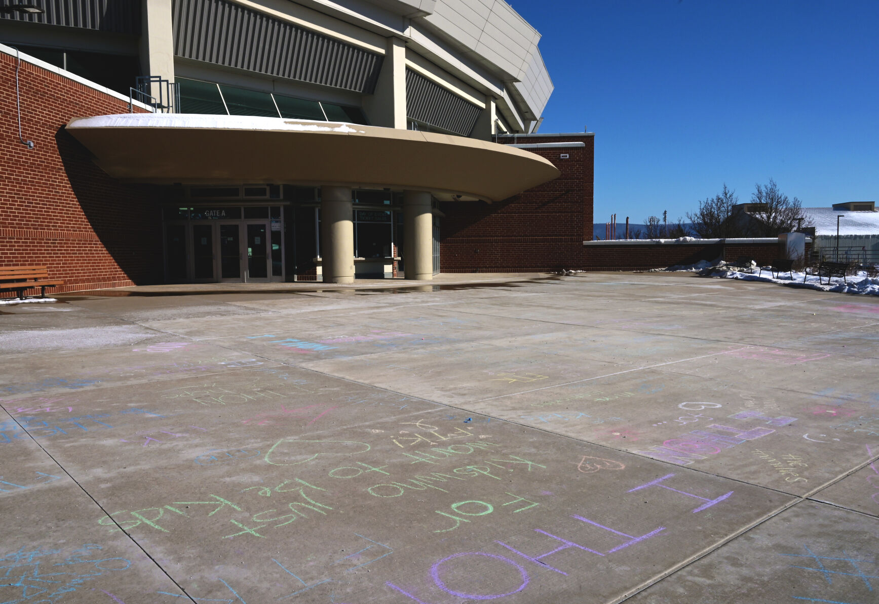 Bryce Jordan Center THON chalk